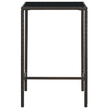 vidaXL 5 Piece Garden Bar Set Poly Rattan Brown 4