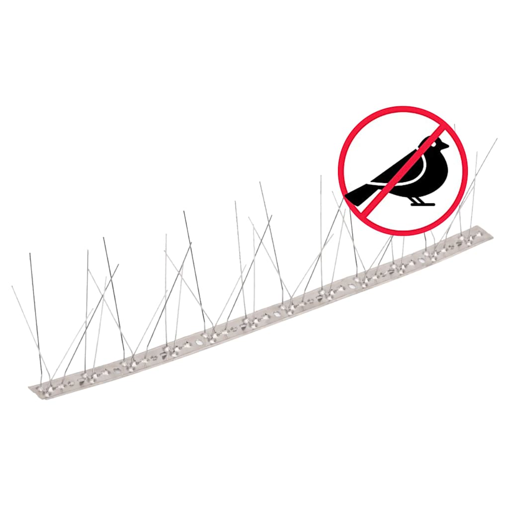 2-row Stainless Steel Bird & Pigeon Spikes Set of 6 20 m