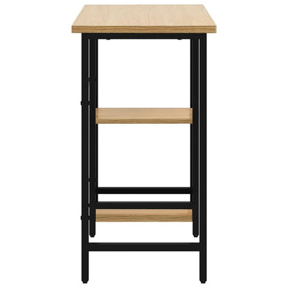 Computer Desk 80x40x72 cm MDF and Metal Black and light oak