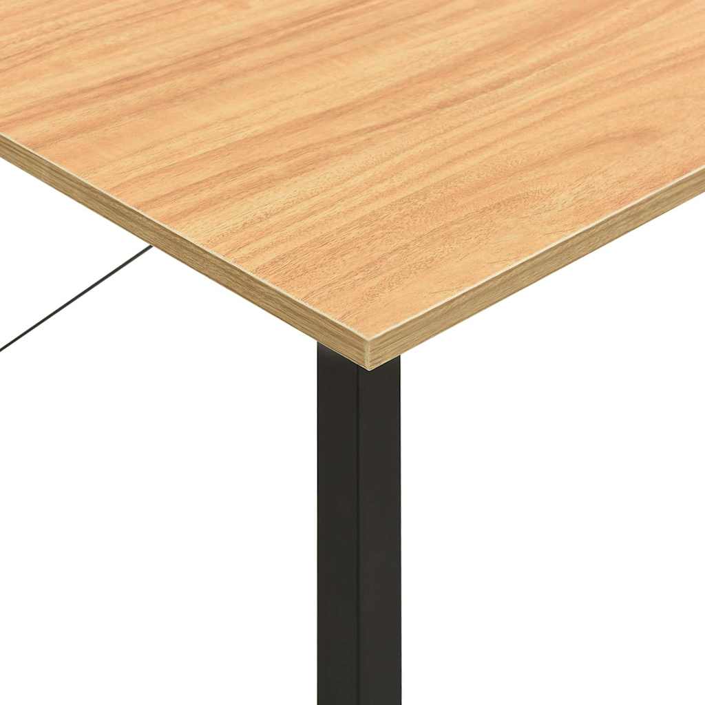 Computer Desk 80x40x72 cm MDF and Metal Black and light oak