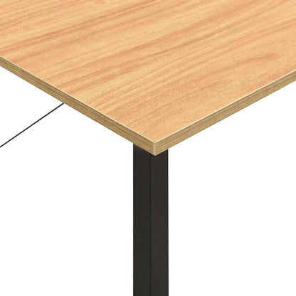 Computer Desk 80x40x72 cm MDF and Metal Black and light oak
