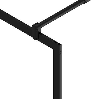 Walk-in Shower Wall with Clear ESG Glass Black Transparent 90 x 195 cm