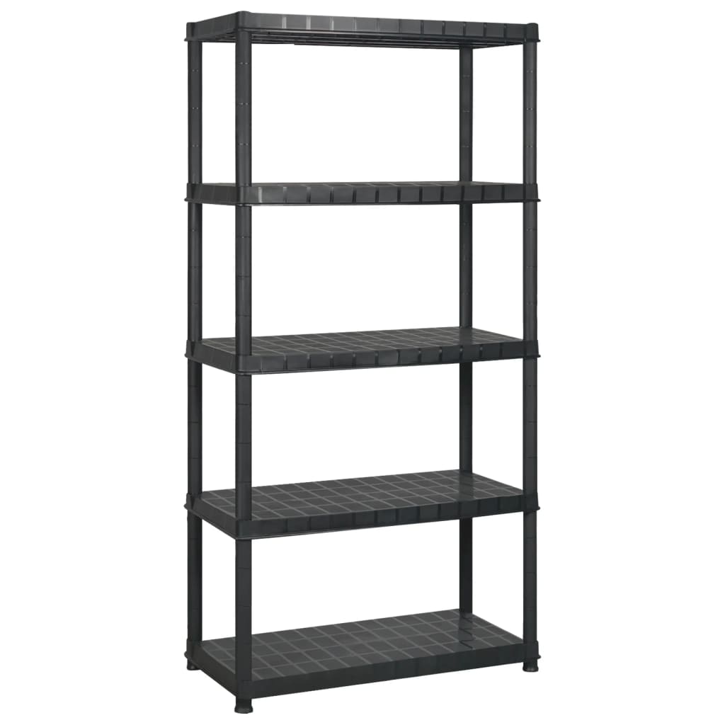 vidaXL Storage Shelf 5-Tier Black 340x40x185 cm Plastic 2