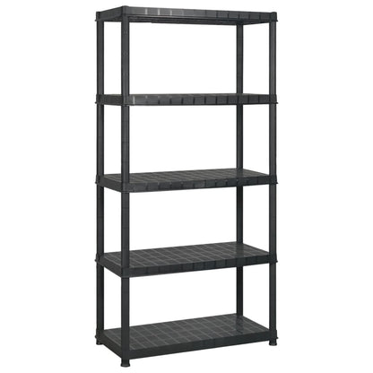vidaXL Storage Shelf 5-Tier Black 340x40x185 cm Plastic 2