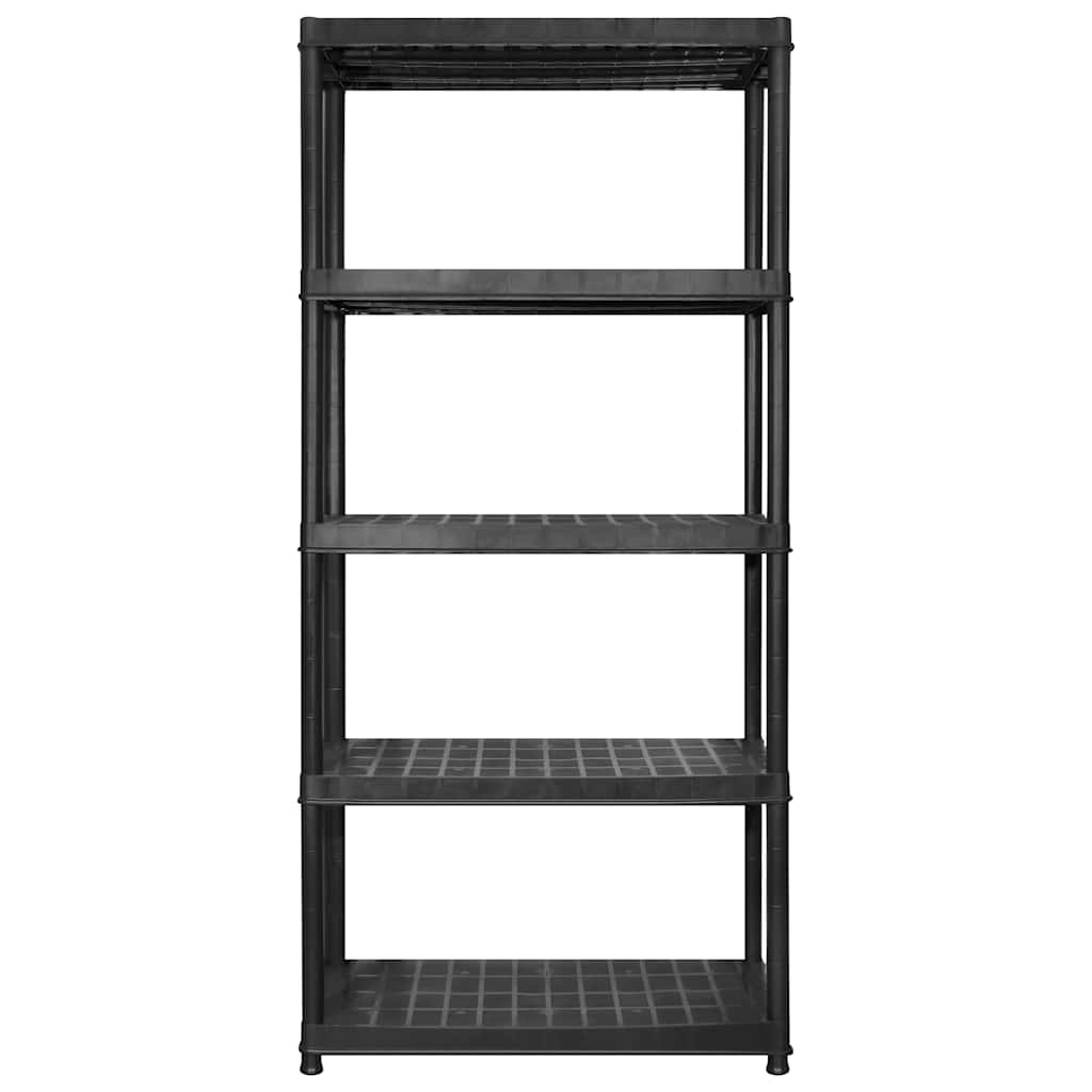 vidaXL Storage Shelf 5-Tier Black 340x40x185 cm Plastic 3