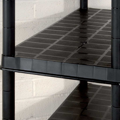 vidaXL Storage Shelf 5-Tier Black 340x40x185 cm Plastic 5