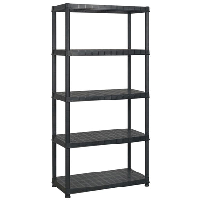 vidaXL Storage Shelf 5-Tier Black 366x45,7x185 cm Plastic 3