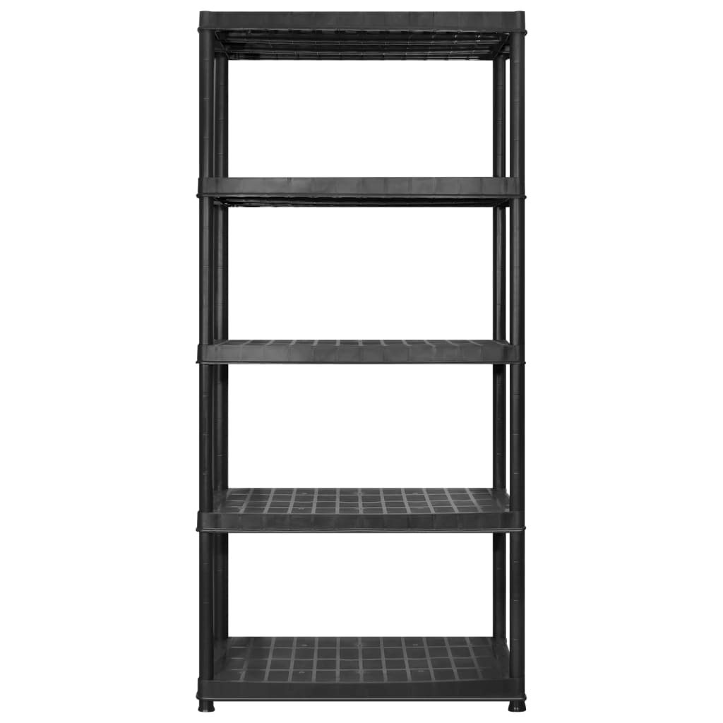 vidaXL Storage Shelf 5-Tier Black 366x45,7x185 cm Plastic 4