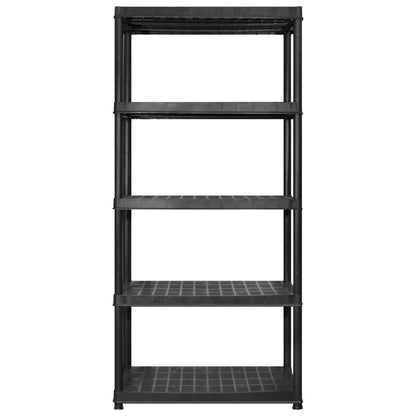 vidaXL Storage Shelf 5-Tier Black 366x45,7x185 cm Plastic 4