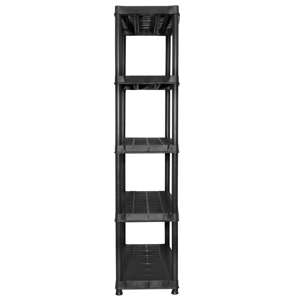 vidaXL Storage Shelf 5-Tier Black 366x45,7x185 cm Plastic 5