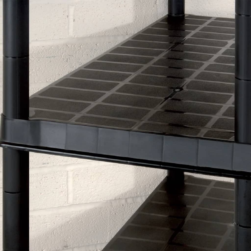 vidaXL Storage Shelf 5-Tier Black 366x45,7x185 cm Plastic 1