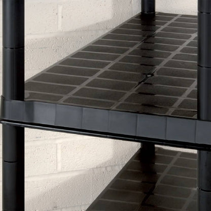 vidaXL Storage Shelf 5-Tier Black 366x45,7x185 cm Plastic 1