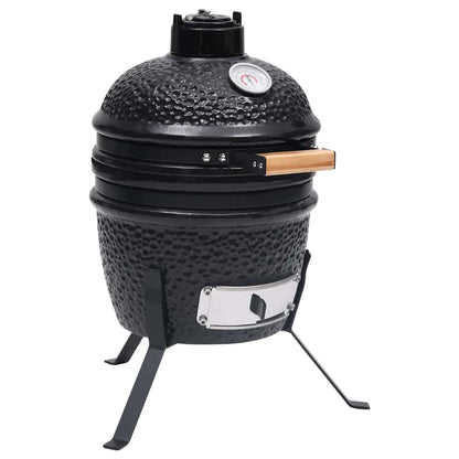vidaXL 2-in-1 Kamado Barbecue Grill Smoker Ceramic 56 cm Black 1