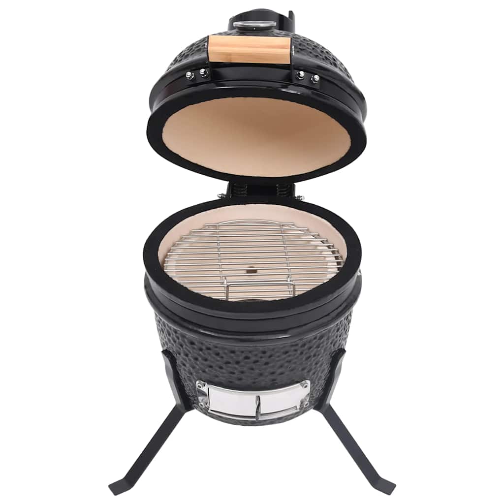 vidaXL 2-in-1 Kamado Barbecue Grill Smoker Ceramic 56 cm Black 2