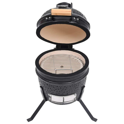 vidaXL 2-in-1 Kamado Barbecue Grill Smoker Ceramic 56 cm Black 2