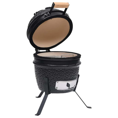 vidaXL 2-in-1 Kamado Barbecue Grill Smoker Ceramic 56 cm Black 4