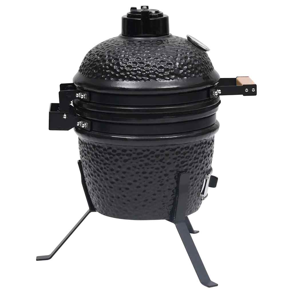 vidaXL 2-in-1 Kamado Barbecue Grill Smoker Ceramic 56 cm Black 5