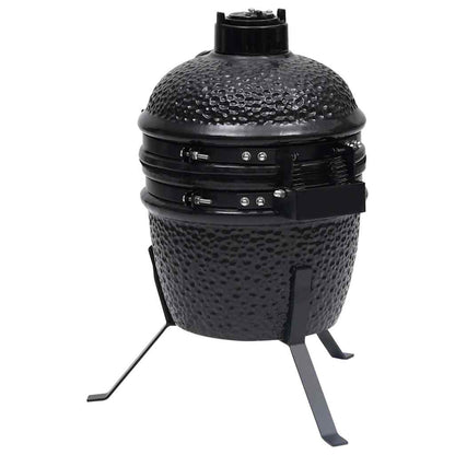 vidaXL 2-in-1 Kamado Barbecue Grill Smoker Ceramic 56 cm Black 6