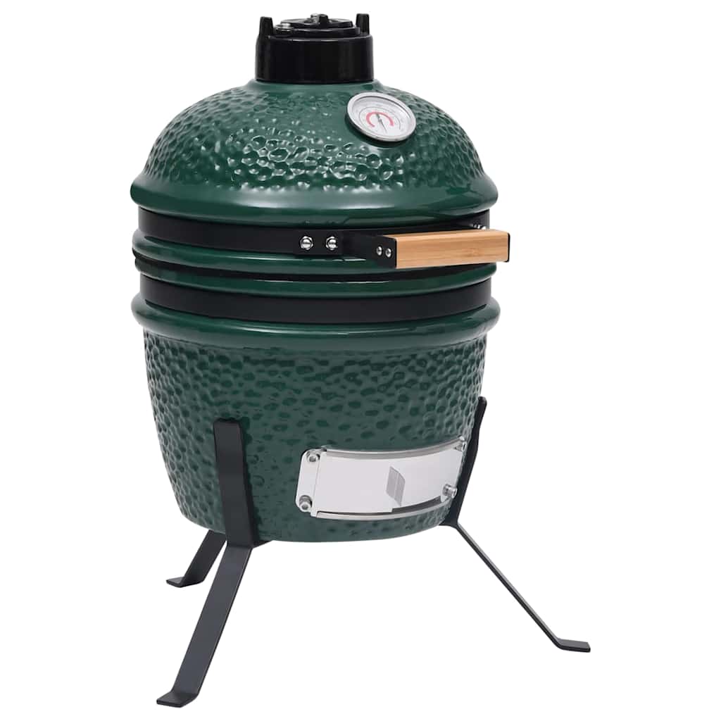 vidaXL 2-in-1 Kamado Barbecue Grill Smoker Ceramic 56 cm Green 1
