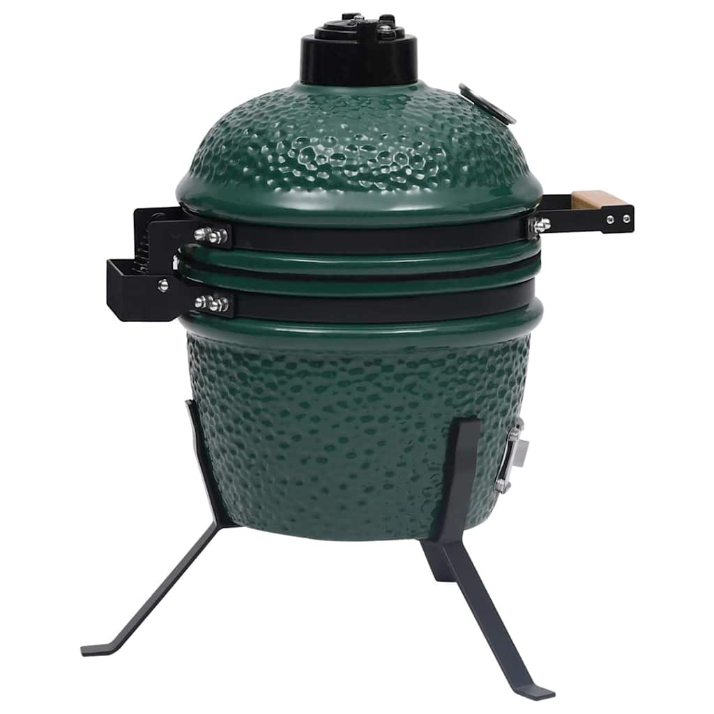 vidaXL 2-in-1 Kamado Barbecue Grill Smoker Ceramic 56 cm Green 5