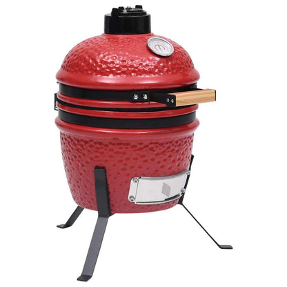 vidaXL 2-in-1 Kamado Barbecue Grill Smoker Ceramic 56 cm Red 1