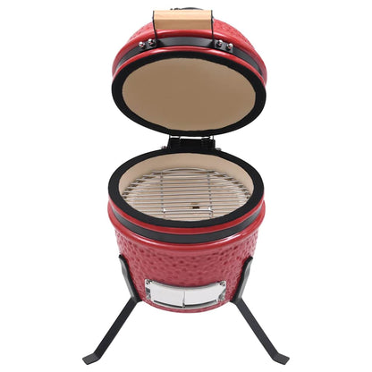 vidaXL 2-in-1 Kamado Barbecue Grill Smoker Ceramic 56 cm Red 2
