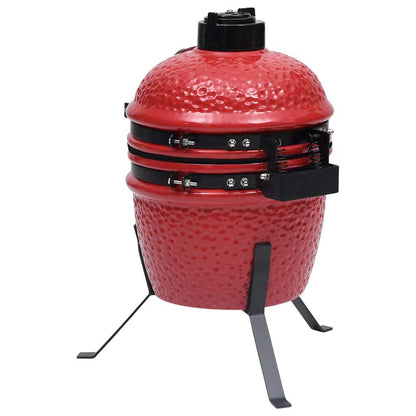 vidaXL 2-in-1 Kamado Barbecue Grill Smoker Ceramic 56 cm Red 5