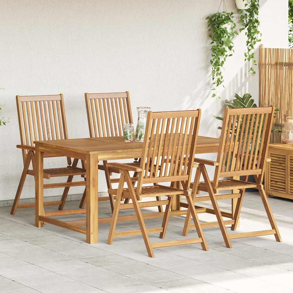 vidaXL Folding Chairs 4 pcs Solid Acacia Wood 1