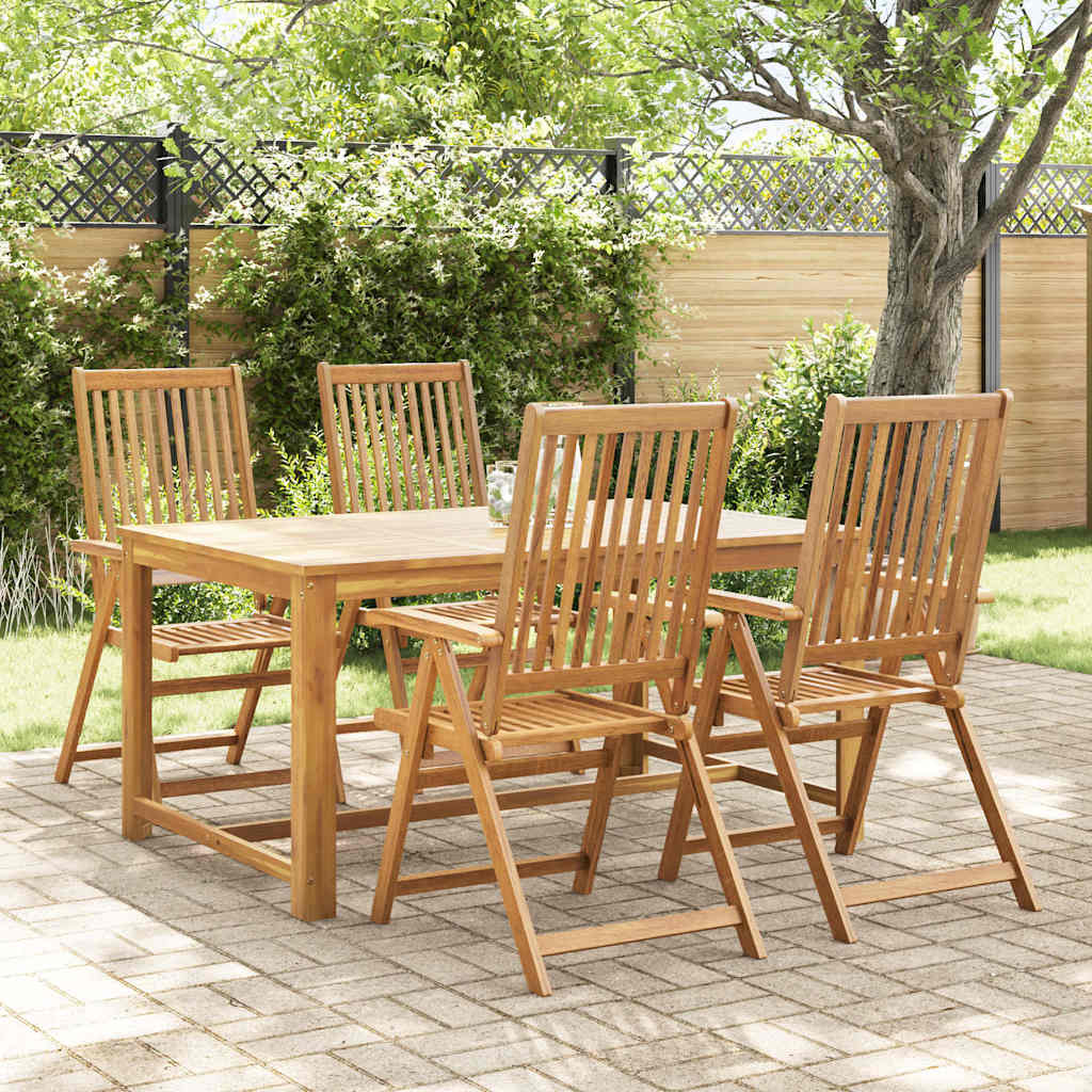 vidaXL Folding Chairs 4 pcs Solid Acacia Wood 3