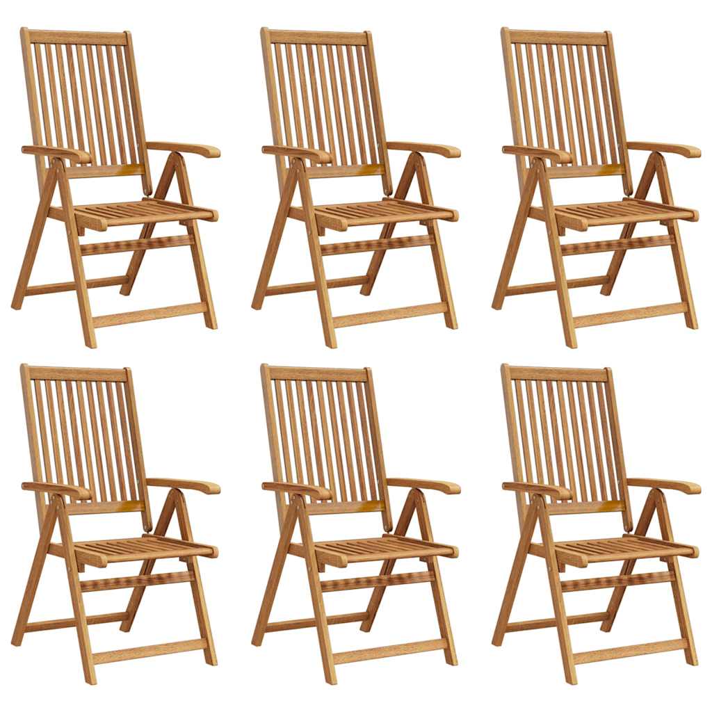 vidaXL Folding Chairs 6 pcs Solid Acacia Wood 5