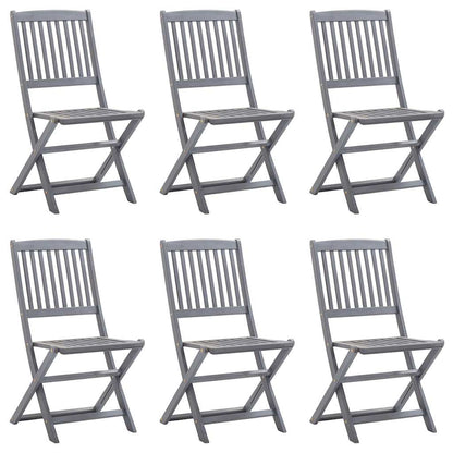 vidaXL Folding Chairs Solid Acacia Wood without Armrest
