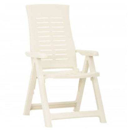 Reclining Folding Chairs 2 pcs Plastic White