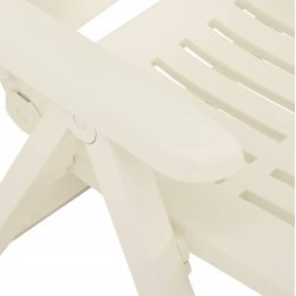 Reclining Folding Chairs 2 pcs Plastic White