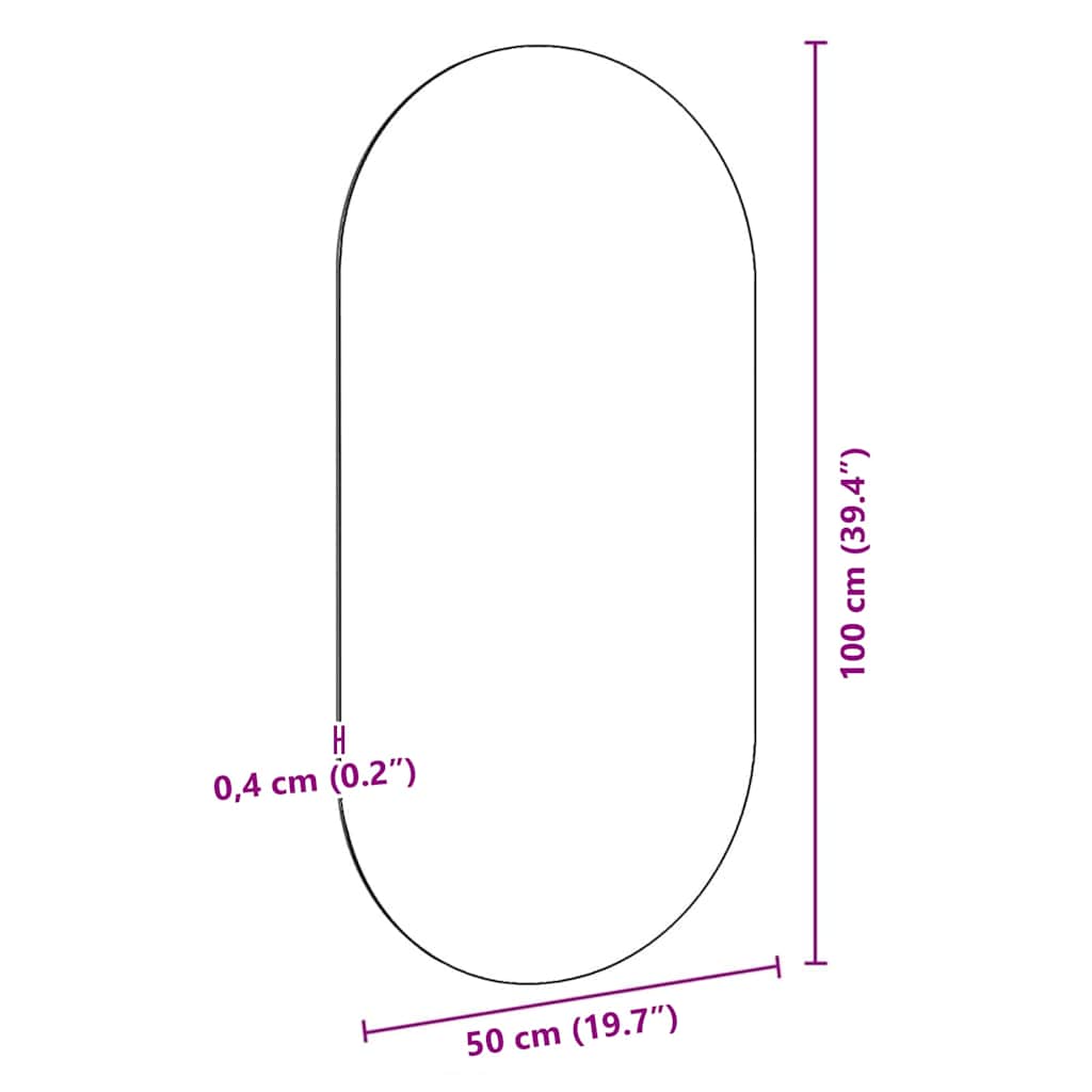 Mirror Glass without LED 100 cm 50 cm