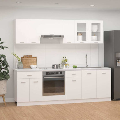 Kitchen Unit Lyon 8 pcs Engineered Wood White