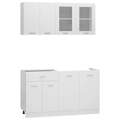 vidaXL 4 Piece Kitchen Cabinet Set "Lyon" White Engineered Wood 2
