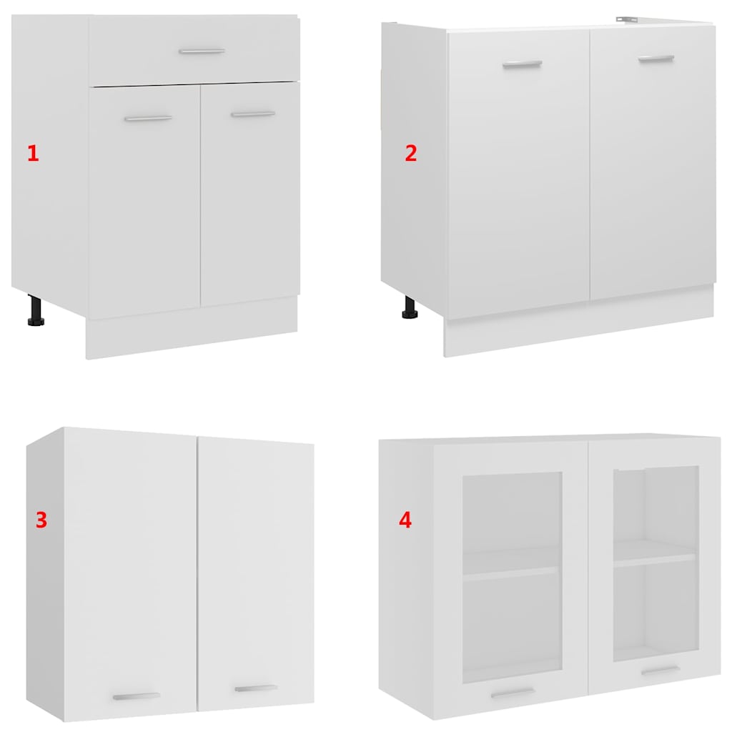 vidaXL 4 Piece Kitchen Cabinet Set "Lyon" White Engineered Wood 5