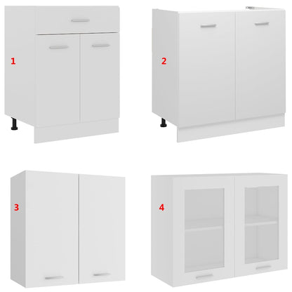 vidaXL 4 Piece Kitchen Cabinet Set "Lyon" White Engineered Wood 5