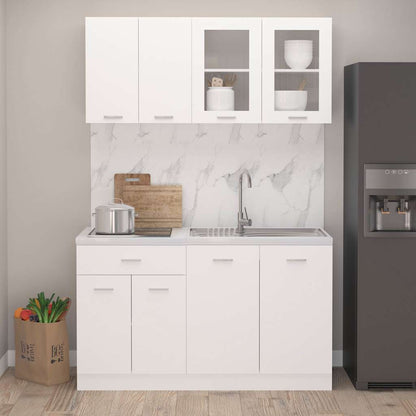 vidaXL 4 Piece Kitchen Cabinet Set "Lyon" White Engineered Wood 1