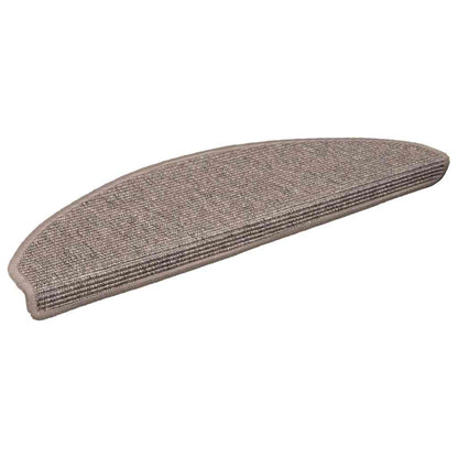 Stair Mats 15 pcs 65x21x4 cm Half Round Large Dark beige