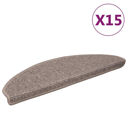 Stair Mats 15 pcs 65x21x4 cm Half Round Large Dark beige