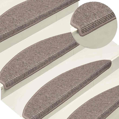 Stair Mats 15 pcs 65x21x4 cm Half Round Large Dark beige