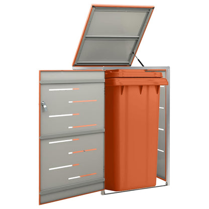 vidaXL Single Wheelie Bin Shed 69x77.5x115 cm Stainless Steel