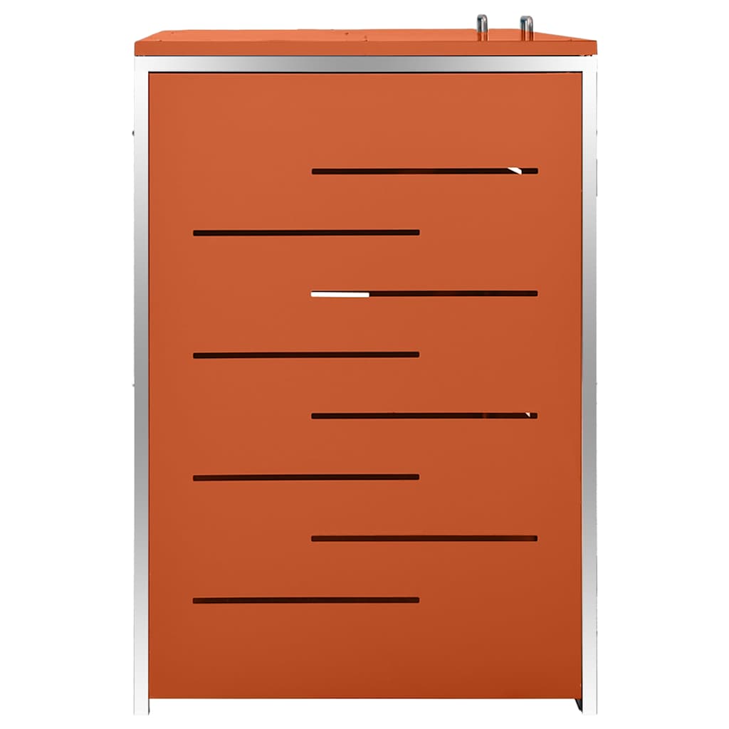 vidaXL Double Wheelie Bin Shed 138x77.5x115 cm Stainless Steel 5