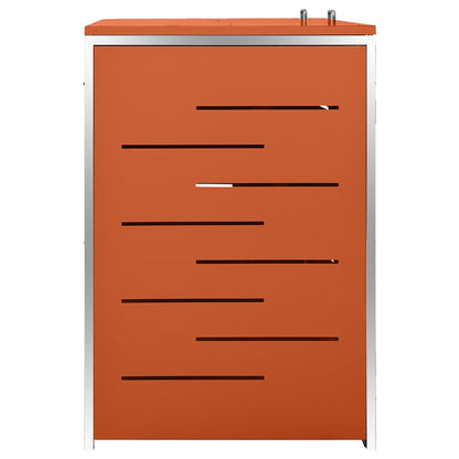 vidaXL Double Wheelie Bin Shed 138x77.5x115 cm Stainless Steel 5