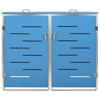 vidaXL Double Wheelie Bin Shed 138x77.5x115 cm Stainless Steel 5