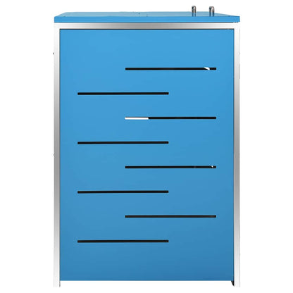vidaXL Double Wheelie Bin Shed 138x77.5x115 cm Stainless Steel 6