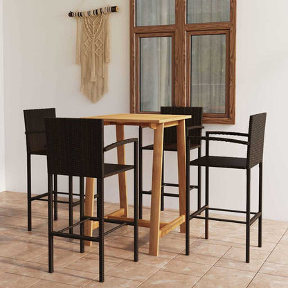 vidaXL 5 Piece Garden Bar Set Brown 1