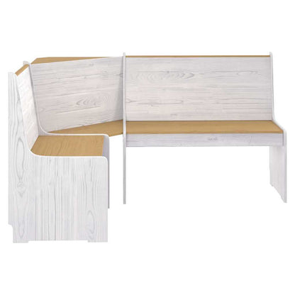 vidaXL Corner Bench | Honey brown and white | Solid pinewood | Medium 3