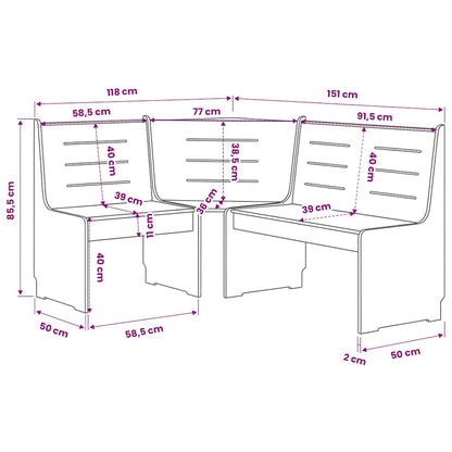 vidaXL Corner Bench | Honey brown and white | Solid pinewood | Medium 5